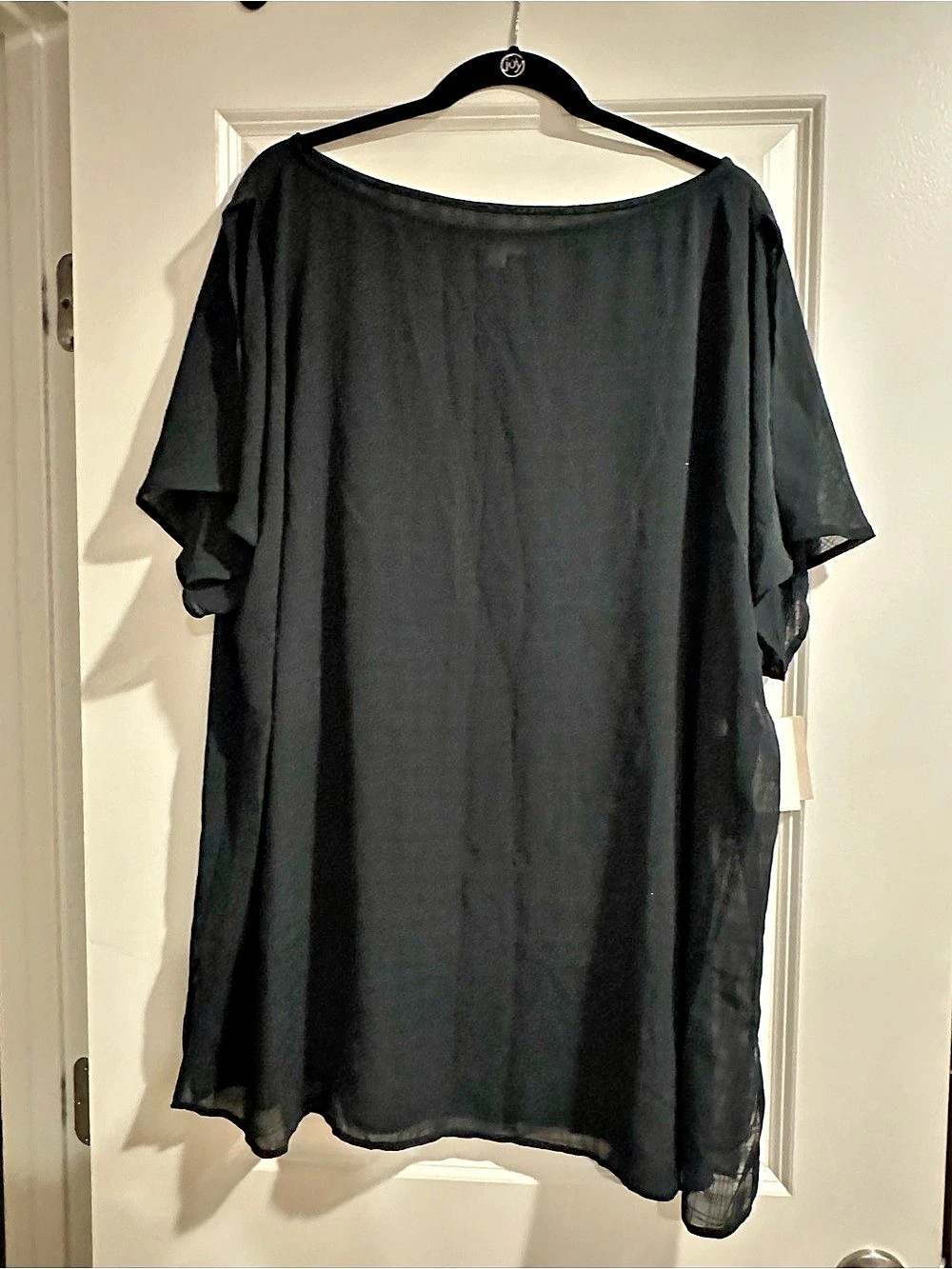 Nordstrom Rack Black Flutter Sleeve Tunic Size 3X NWT